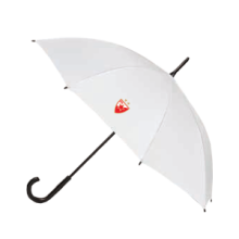 BC Red Star umbrella white with oval handle